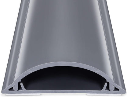 Cord Cover 6.6ft(2xL3.3Ft), Large Capacity Gray PVC Cord Hider - Hard Floor Wire Cover for Cable Management - 1.8" W x 0.6" H