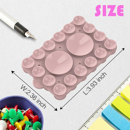 Silicone Suction Phone Holder Mount,Silicon Adhesive Phone Accessory for iPhone and Android, Hands-Free Mirror Shower Phone Holder,TikTok Videos and Selfies (Light Pink 2Pack, Double Sided)