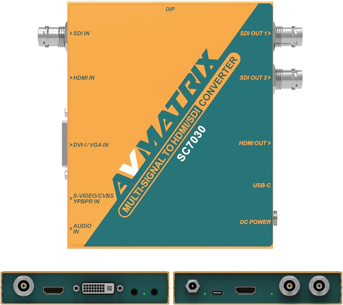 AVMATRIX SC7030 Multi-Signal Converter SDl/HDMl/DVI-I/VGA/CVBS/S-Video/YPbPr to HDMI/SDI,UP/Down Scaling and Frame Rate 1080P Video Converter, SDI Splitter,Audio Embedding & Aspect Ratio Adjustment