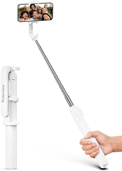 67‘’ Selfie Stick, Phone Tripod with Wireless Remote Control, Portable Selfie Stick Tripod for Photograph, Live Streaming, Video Recording, Compatible with All Cell Phones, White