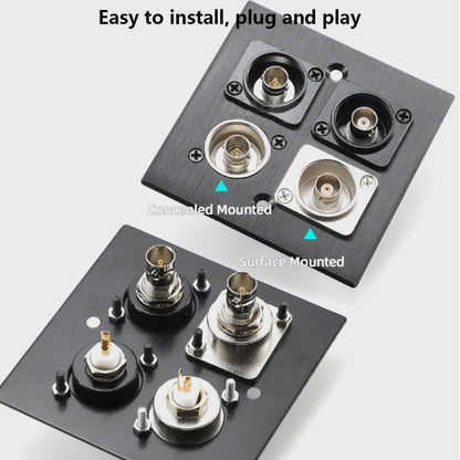 PENGLIN BNC Panel Mount Connector, D-Type BNC Pass-Through Connector, BNC Female to Female Chassis Socket for Surveillance Video Custom Communication