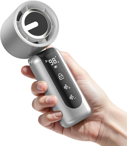 Portable Handheld Mini Fan,Speed(1-100) Adjustable Turbo Personal Fan,4000mAh Battery Rechargeable,AI Digital Display,Gifts for Women Men Camping Travel Summer Outdoor