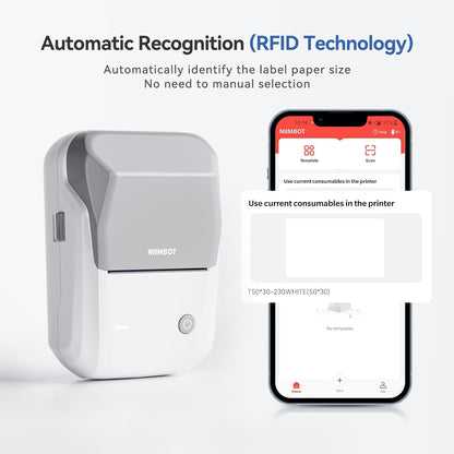 NIIMBOT B1 Label Maker Machine with Tape, Thermal Label Printer Easy to Use for Office, Home, Business, 2 Inch Label Maker with 2'' x1.18'' Labels-230pcs/Roll