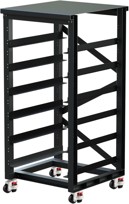 ECO-WORTHY Home Power Station Backup Power,10000W AC Output+30720Wh LiFePO4 Battery with Communication Bluetooth WiFi+6-Layer Movable Server Cabinet for Home Backup,Emergency,Solar System Components