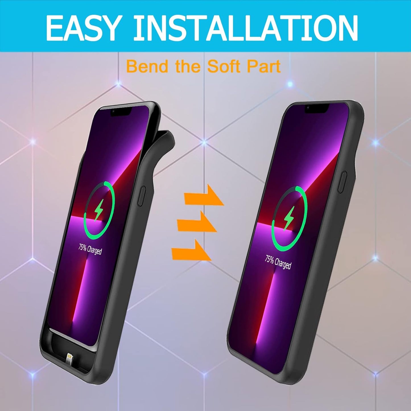 Battery Case for iPhone 13 Pro Max, Upgraded 10800mAh Rechargeable Portable Extended Battery Pack Supported Qi Wireless Charging Case Compatible with iPhone 13 Pro Max (6.7 inch) Charger Case (Black)