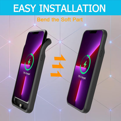 Battery Case for iPhone 13 Pro Max, Upgraded 10800mAh Rechargeable Portable Extended Battery Pack Supported Qi Wireless Charging Case Compatible with iPhone 13 Pro Max (6.7 inch) Charger Case (Black)