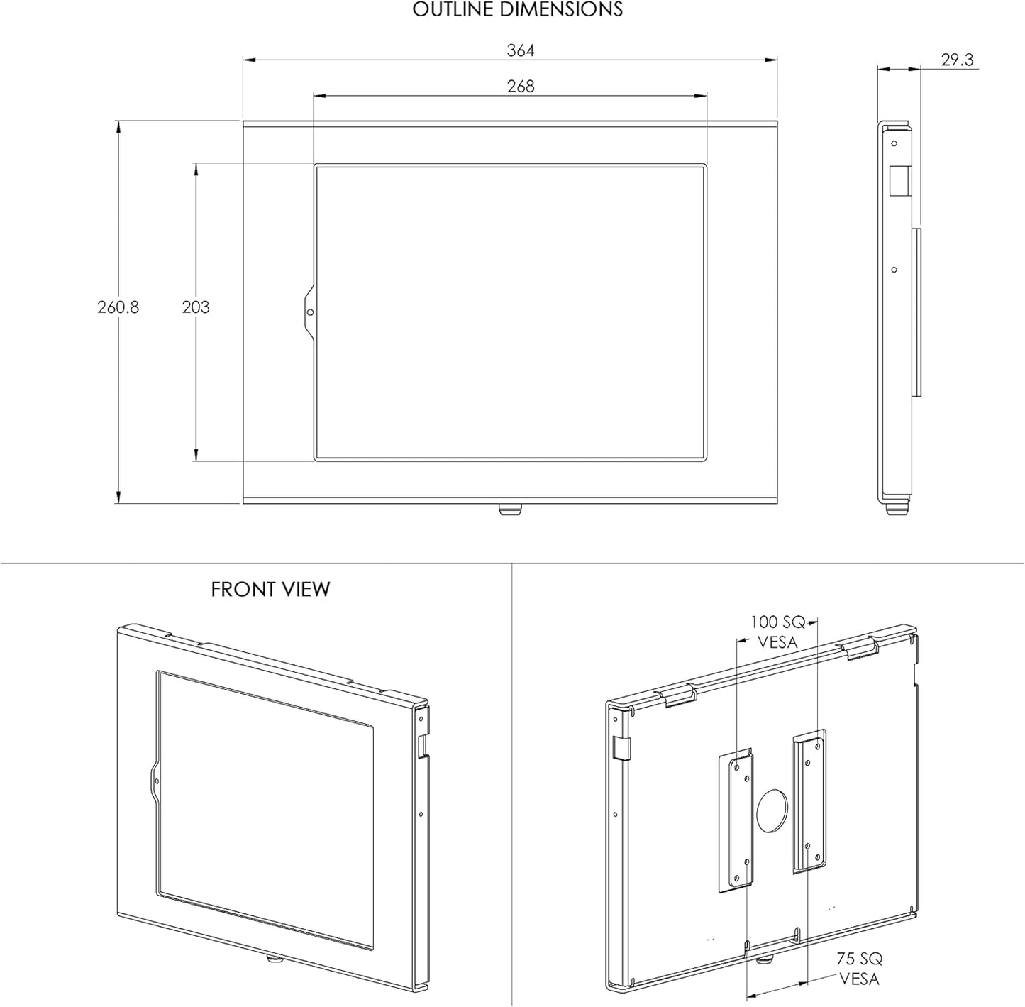 TABcare Locking Security Metal Case for Apple iPad Pro 12.9" 3rd 4th 5th 6th gen. for Kiosk, POS, Store, Show Display (Black, iPad Pro 12.9 3/4/5/6)
