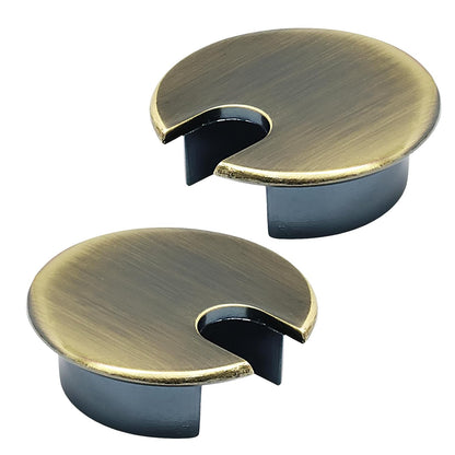 Desk Grommet 1-3/8" (35 mm), Desk Cord Hole Cover, Cable Grommet Metal Zinc Alloy Materilal, Desk Hole Grommet for Office and Home Table Cable, Detachable Cable Cord Organizer (Bronze 2 Pcs)