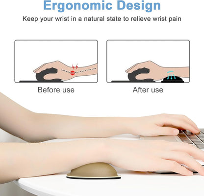 Dapesuom Mouse Wrist Rest, Ergonomic Memory Foam Mouse Wrist for Computer Desk Mats Support, Hand Rest Pad Cushion for Gaming, Office, Laptop, Men, Women, Pain Relief & Easy Typing, Leather Brown