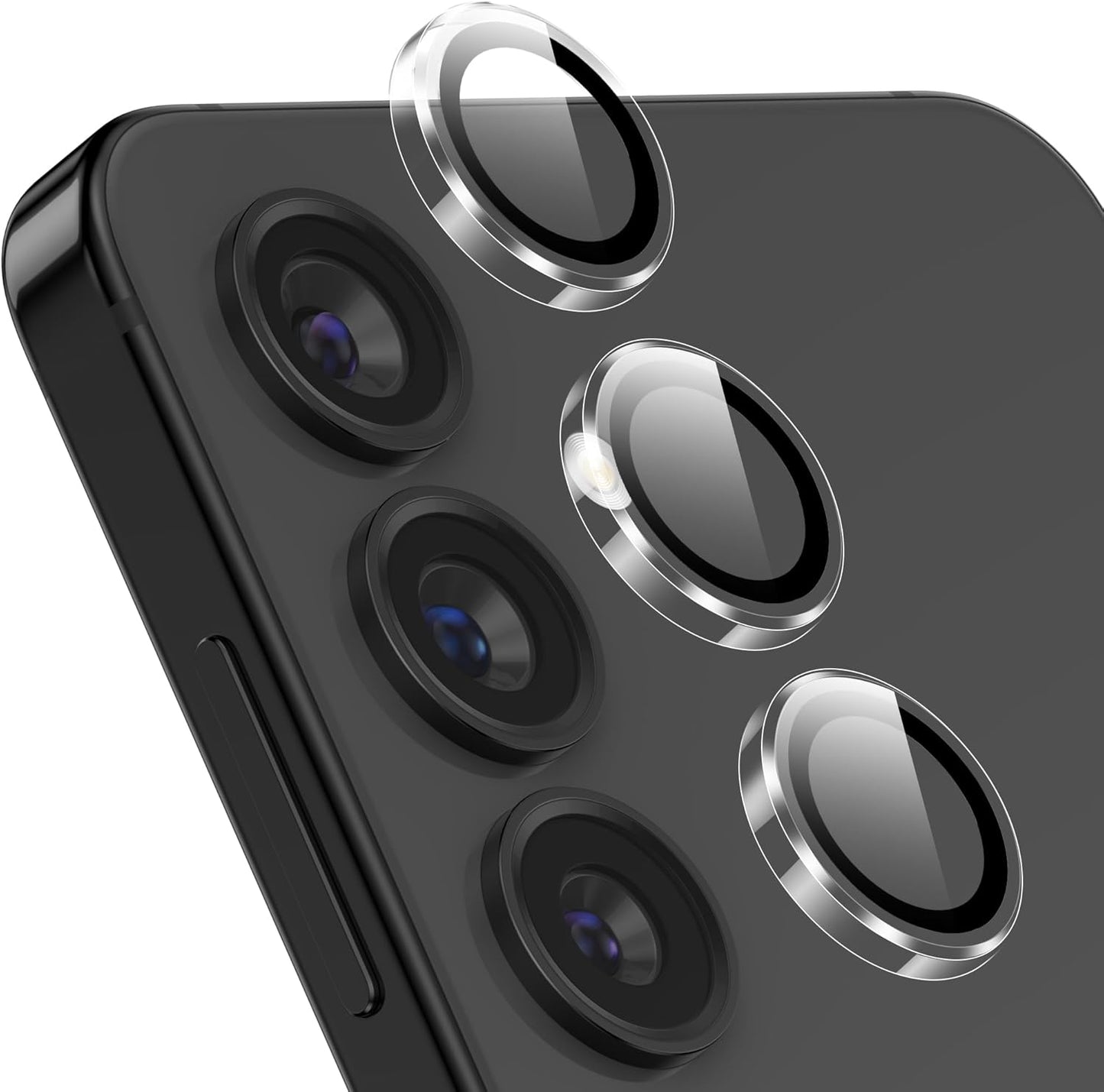 YWXTW Camera Lens Protector for Samsung Galaxy S24 / S23 / S23 Plus, [NOT for S24 Plus] 9H Tempered Glass HD Clear Individual Ring Camera Screen Protector for Galaxy S24 Accessories (Clear)