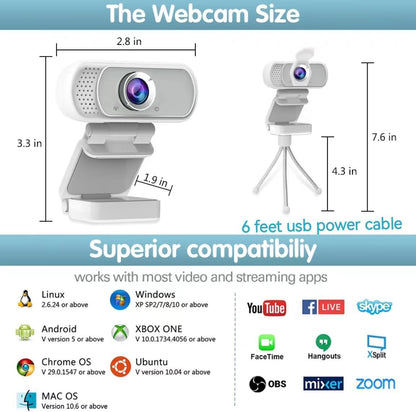 usb c webcam 1080P Webcam,Live Streaming Web Camera with Stereo Microphone, Desktop or Laptop USB Webcam 110 Degree View Angle, HD Web cam for Switch 2,Video Calling, Recording, Conferencing, Gaming