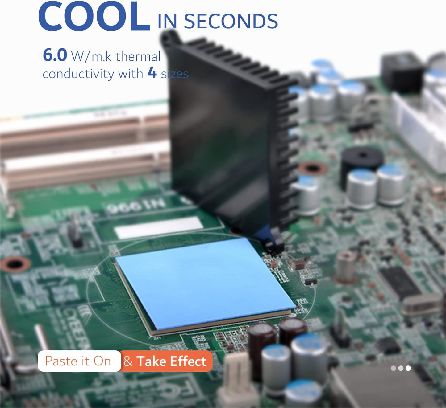 4 Pack Thermal Pad, 100 x 100 mm x 0.5 mm + 1 mm + 1.5 mm + 2 mm Silicone Cooling Pad 6 W/m.K GPU Non Conductive Heat Resistance Extreme Odyssey Cover for Laptop Heatsink CPU GPU SSD IC LED Cooler