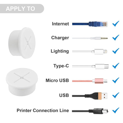 Desk Grommet,3/4 Inch Flexible Rubber Grommets, Silicone Cable Cord Grommet Wire Hole Cover for Desk, Table and Other Furnitures(12Pack)