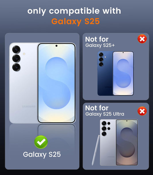 Slim Thin for Samsung Galaxy S25 Case, Compatible with MagSafe, Built-in Camera Lens Protector, Shockproof Protective Phone Case, Soft Electroplated Clear Phone Cover, Sapphire Blue