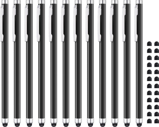 Stylus Pens for Touch Screens 12 Pack Linfanc Stylus Pen for iPad High Sensitivity and Precision Capacitive Stylus Pen forTouchscreen, 12 Pc Matte Black Stylus Pen with Extra 24 Replacement Tips