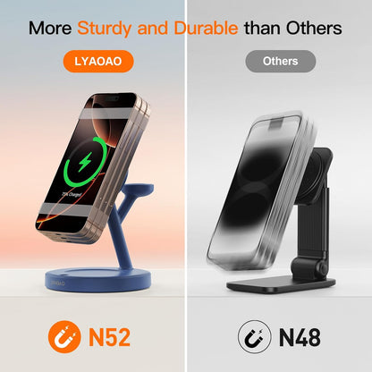 2025 3 in 1 Charging Station for Apple iPhone AirPods Watch with Mag-Safe Charger Wireless Charger Stand for iPhone 16 15 14 13 12 Series AirPods iWatch Series - Gifts for Wife & Husband