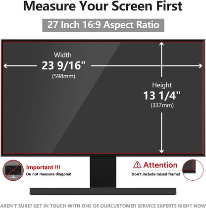 27 Inch Computer Privacy Screen Shield [2 Pack] for 16:9 Widescreen Desktop Monitor - Anti-Glare Blue Light Privacy Filter and Anti Spy Privacy Screen Protector Film