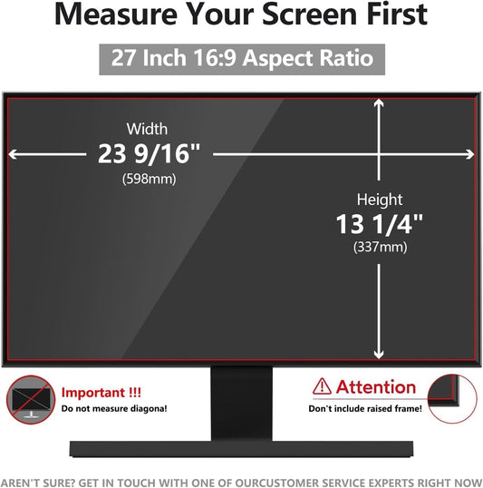 27 Inch Computer Privacy Screen Shield [2 Pack] for 16:9 Widescreen Desktop Monitor - Anti-Glare Blue Light Privacy Filter and Anti Spy Privacy Screen Protector Film