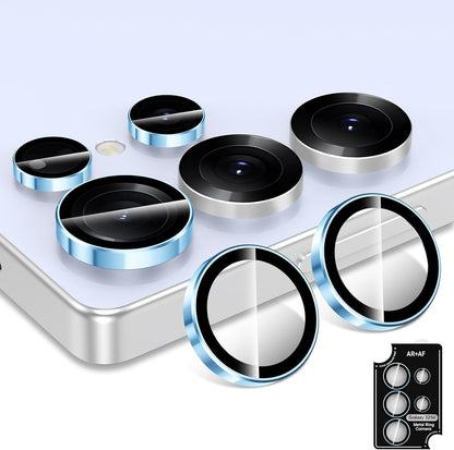 for Samsung Galaxy S25 Ultra Camera Lens Protector, Individual Metal Ring Tempered Glass Lens Cover, [Strong Adsorption] Scratch Resistant Ultra-Thin HD Clear Lens Cover, 1 Set-Blue Ring