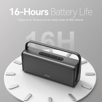 DOSS SoundBox XL Pro Bluetooth Speaker with 50W Powerful Stereo Sound, Extra Bass,16H Playtime, Integrated Metal Body, Aluminum Alloy Handle, Portable for Home, Office, Backyard - Blue