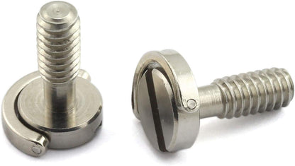 HJ Garden 2pcs 1/4-20 Thread D-Ring Stainless Steel Camera Fixing Screws for Camera Tripod Monopod QR Plate,D Shaft Quick Release Plate Mounting Screw 17mm Length