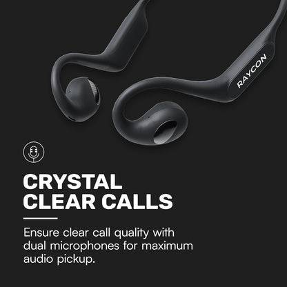 Raycon Open Headphones – Lightweight Wireless Over-Ear Design with Immersive Sound Quality, Long Battery Life, and Comfortable Fit for All-Day Wear - (Black)