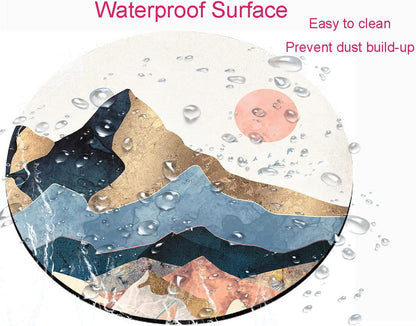 Mouse Pad, Sunrise Mountain Mouse Pad, Cute Small Round Mousepad for Laptop Office Desk, Waterproof Non-Slip Rubber Base Computer Mouse Pads for Wireless Mouse, Abstract Mountain