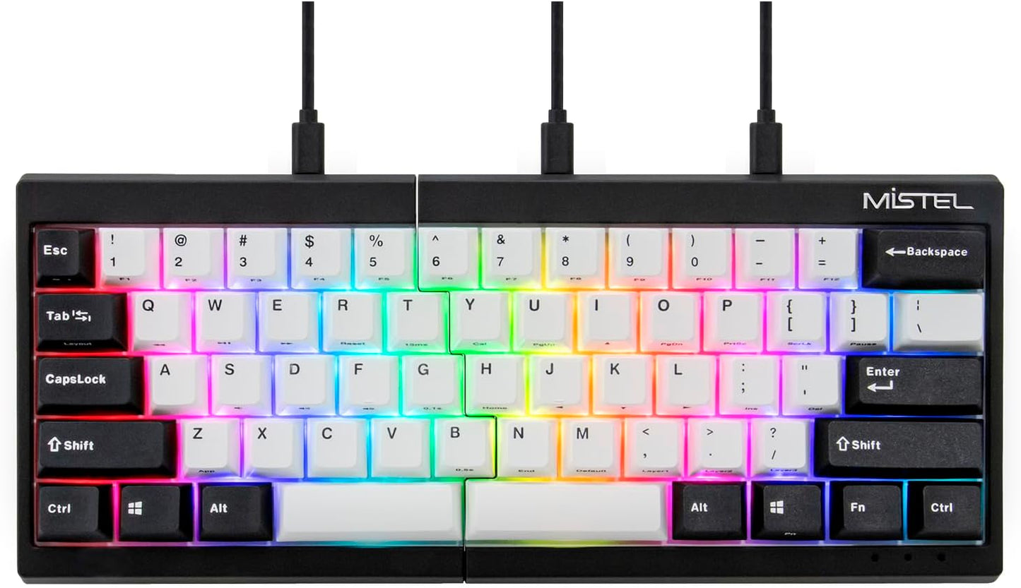 MD600 V3 RGB ORCA TKL Ergonomic Mechanical Keyboard, Cherry MX, Split Layout, PBT DoubleShot Keycap, Windows OS Compatible (Silent Red)