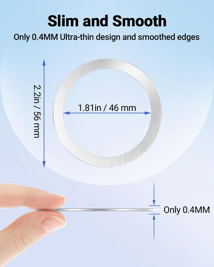 Magnetic Wireless Charging Magsafe Ring-6 PCS,Ultra-Thin(0.4mm) Magsafe Sticker, Compatible with iPhone 16/15/14/13 Series,Samsung Galaxy,Google Pixel Series,Magsafe Accessories-3Black&3Silver