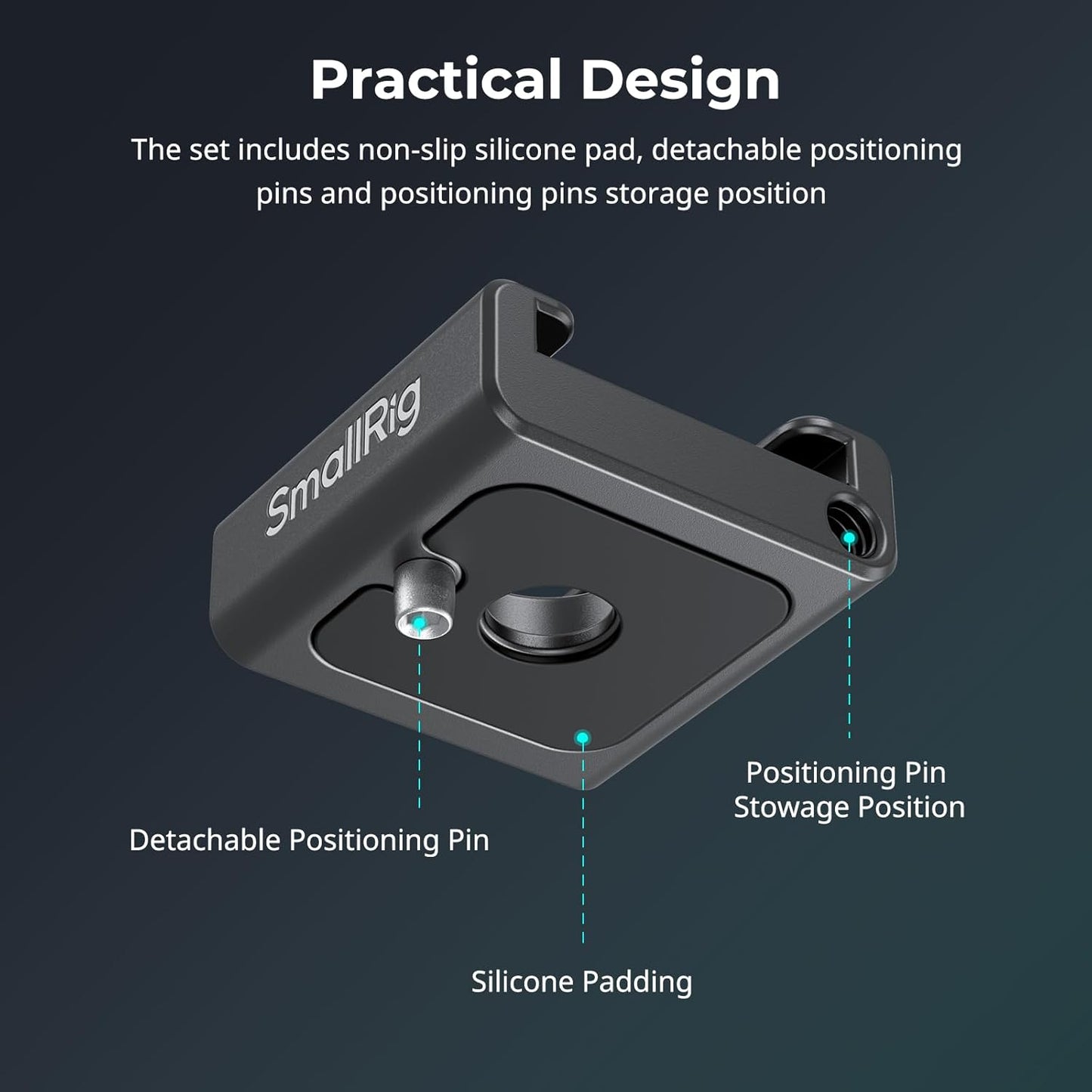 SmallRig Anti-Twist Cold Shoe Mount Adapter (2pcs) with 1/4"-20 Screws, for Flash LED Light Monitor Microphone, with Anti Twist Pins, Compatible with SmallRig Cage - 5032