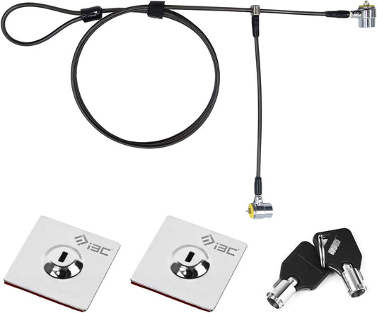 I3C Laptop Lock, Combination Security Lock Cable with Keys and Anchor Plate, Anti Theft Lock for Business Electronics, Monitors, Tablets, Smart Phones (2 Laptop Locks Head)