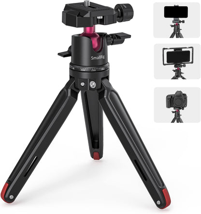 SmallRig Mini Tripod for Camera, Updated Desktop Tabletop Tripod with Arca-Type Compatible QR Plate, 360° Ball Head and 1/4 Screws Portable for Compact Cameras DSLRs, Phone, Gopro - BUT2664