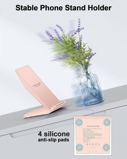 NANAMI Wireless Charger 2 Pack - Fast Wireless Charging Stand for iPhone 16/16 Plus/16 Pro Max/16 Pro/15/14/13/12/12 Pro Max, Phone Charger Compatible Samsung Galaxy S25/S24/S23/S22/S21/S20,Pixel 6/5