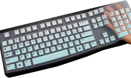 MUBUY Keyboard Cover Skin Protector for Logitech MK120 K120 Wired Keyboard, Keyboard Protective Skin US Layout (NOT Fit Other Model Keyboards)-MIntGreen