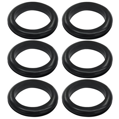 6 Pcs Rubber Grommets, 1-9/16" Inside Diameter 1-3/4" Drill Hole Rubber Wire Grommets O Ring Grommets for Wire, Firewall, Cables, Plugs, Automotive(Black)