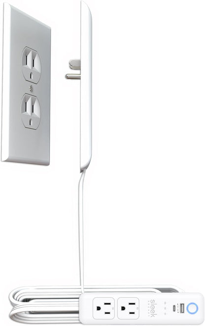Smart Sleek Socket: Universal Outlet Concealer with Wi-Fi Smart Power Strip