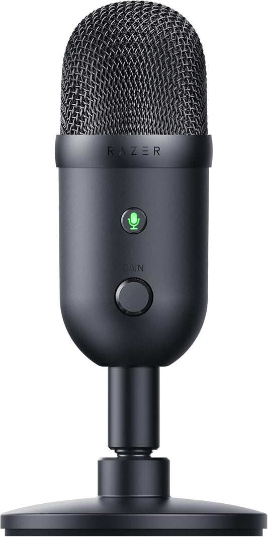 Razer Seiren V2 X USB Condenser Microphone for Streaming and Gaming on PC: Supercardioid Pickup Pattern - Integrated Digital Limiter - Mic Monitoring and Gain Control - Built-in Shock Absorber