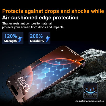 OneFish Screen Protector Glass for iPhone 14 Pro Max/ 15 Plus, 9H Glass Scratch Resistant, Dynamic Island Compatible, HD Clarity Tempered Film with Installation Frame, Easy Installation, 2Pack.