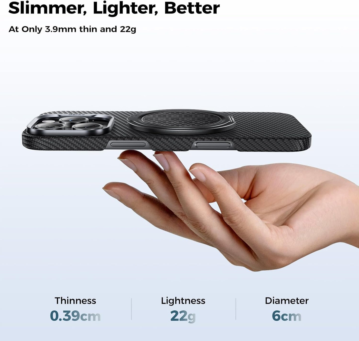 BENKS ArmorPop Magnetic Phone Grip & Stand for MagSafe, 360° Rotation Adjustable Phone Ring Holder for iPhone 17/16/15/14/13/12 Series, Durable Kevlar Design