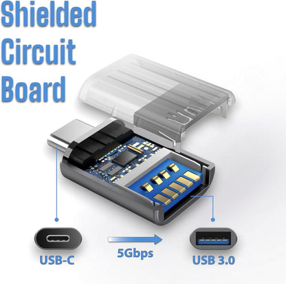 JLB USB C to USB Adapter (2 Pack), USB C Male to USB 3.0 Female Adapter, 5Gbps Data Transfer, Compatible with MacBook, iPad, iPhone, Microsoft Surface, Samsung, Dell XPS & More Devices