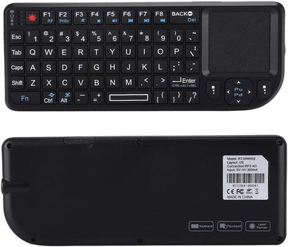 2.4GHz Touchpad Keyboard,A8 Mini Rechargeable Ultra-Thin Mini USB Backlit Keyboard with IR Light for HTPC for PS3/4 for 360 and ONE(QWERTY Keypad)