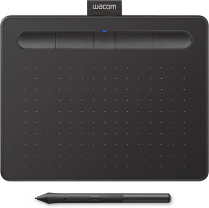 Wacom Intuos Small Bluetooth Graphics Drawing Tablet, 4 Customizable ExpressKeys, Portable for Teachers, Students and Creators, Compatible with Chromebook Mac OS Android and Windows - Black