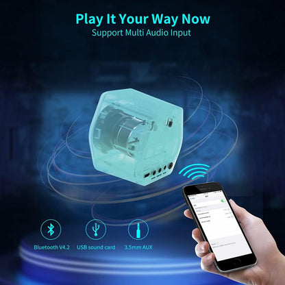 G2000 32W PC Computer Speakers for Gaming Desktop PC Laptop Mac Computer Woofer Speakers Bluetooth USB 3.5mm AUX Inputs RGB Lights Multimedia Speakers White