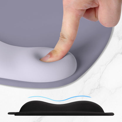 ITNRSIIET Ergonomic Mouse Pad, Cushioned Gel Wrist Rest, Non-Slip Base, Smooth Surface, Compatible with All Mice for Office & Gaming, Desk Accessory, 9.5 x 8.2 inch, Mist Gray