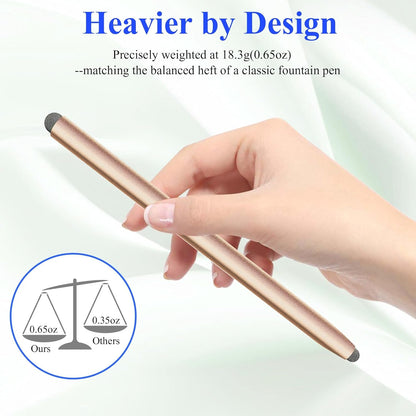 2-in-1 Stylus Pen for Touchscreen with Magnetic, Kenkor 2PCS Tablet Pencil for Apple iPad/Air/Mini/Pro/iPhone/Android/Huawei/Cellphone/Samsung/Galaxy All Universal Touch Screen Devices (Black/Gold)