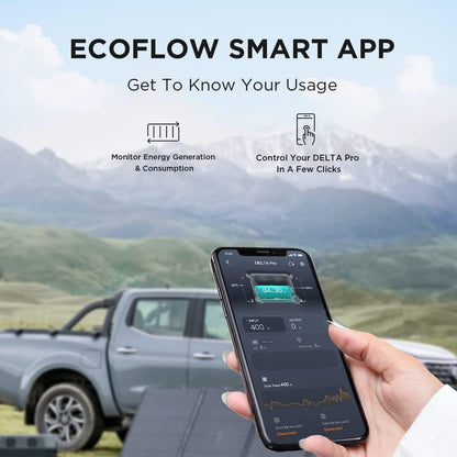 EF ECOFLOW Solar Generator 120V/3.6KWh DELTA Pro with 400W Portable Solar Panel, 23% High Efficiency, 5 AC Outlets, 3600W Portable Power Station for Home Backup Outdoors Camping RV Emergency