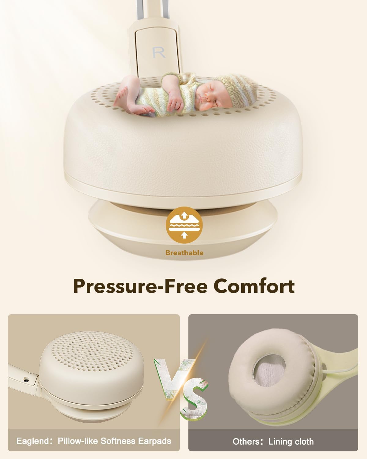 USB Headset with Microphone for PC, On-Ear Computer Laptop Headphones with Noise Cancelling Mic in-line Control for Home Office Online Class Zoom (USB+3.5mm, Apricot)