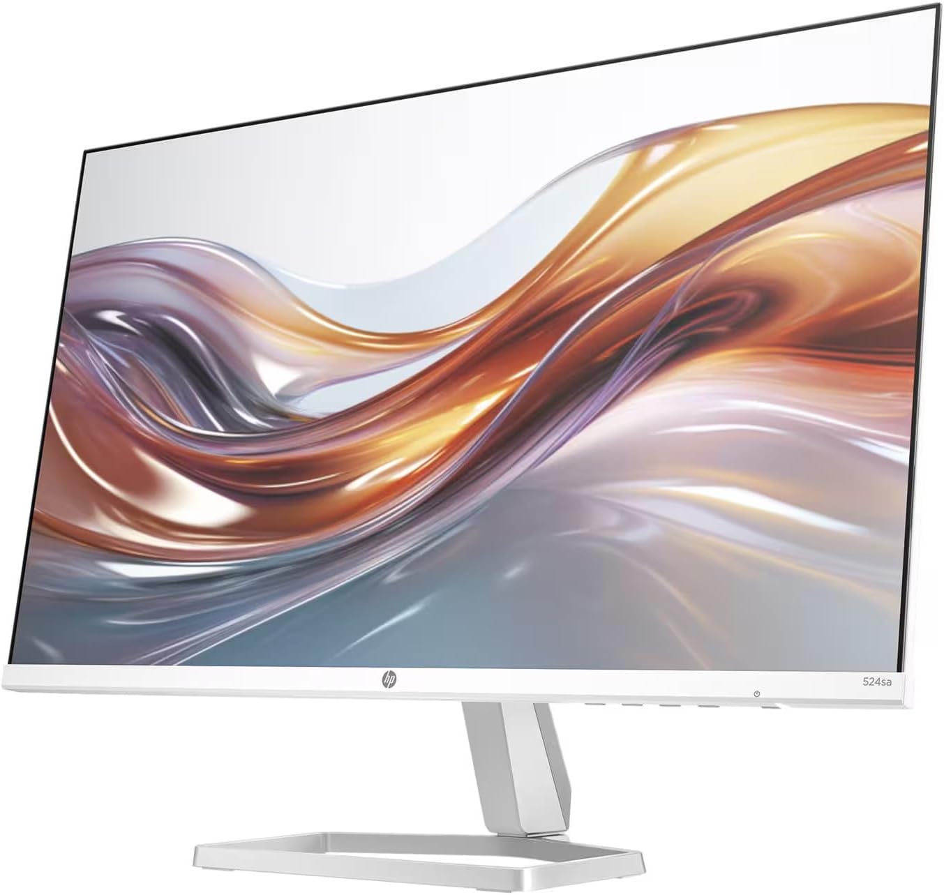 HP Series 5 524sa Monitor with Speakers (Replaces M24fwa) 24" 100Hz IPS FHD 99% sRGB 300 Nits Display, Adjustable Tilt, Flicker-Free, Anti-Glare, White/Silver w/DKZ USB Port Expander (2 Pack)