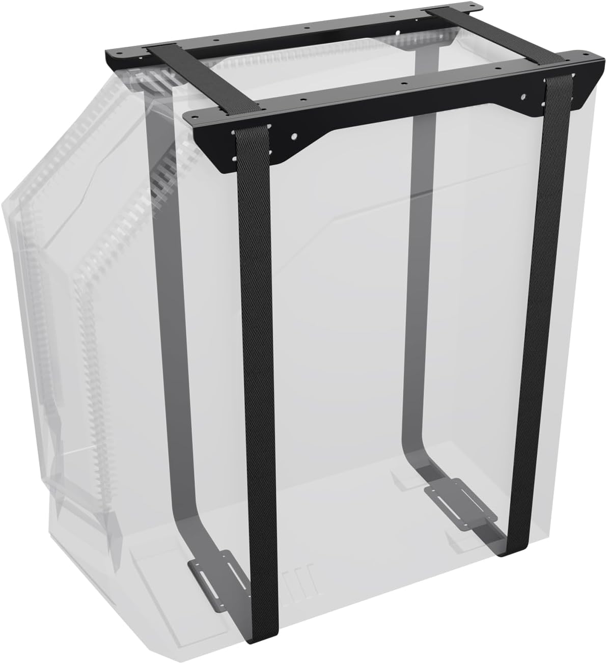 Suptek Uiversal PC Wall Mount,Computer Case CPU Holder Under-Desk PC Holder Adjustable Straps and Steel Bracket,ZJJ004