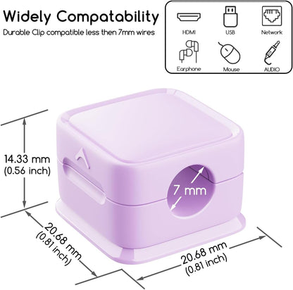 Cord Organizer Holder, 6 Pack Magnetic Desk Cable Clips Management, Hide Phone Charging Cable Keeper, Strong Adhesive Wire Charger Holder for Nightstand, Kitchen Appliances, Office Supplies